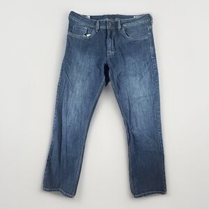 Buffalo David Bitton Driven-X Basic Jeans Mens Blue Straight Stretch Denim 34X30